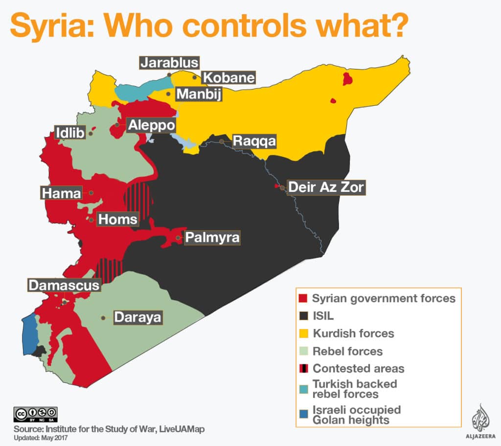 mappa siria chi controlla cosa