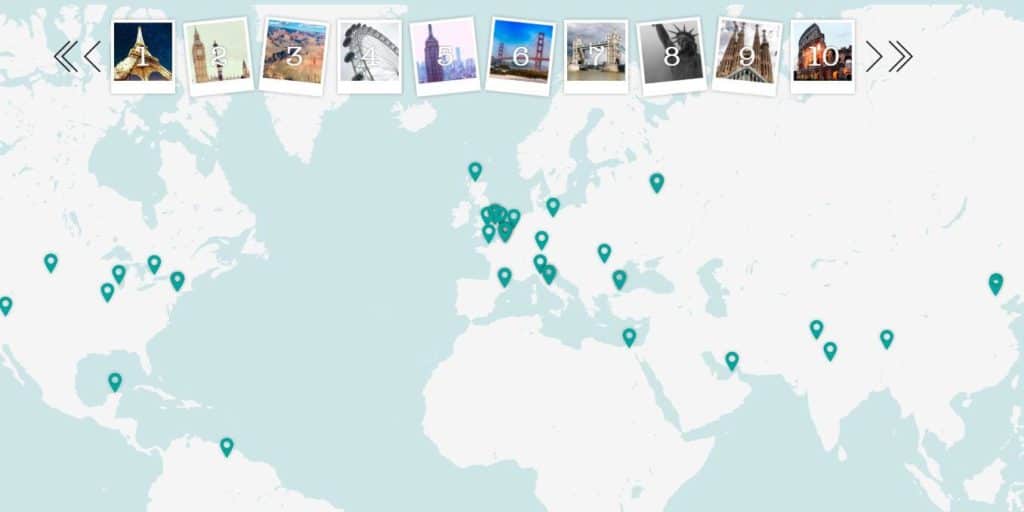 La mappa dei posti più fotografati su Instagram