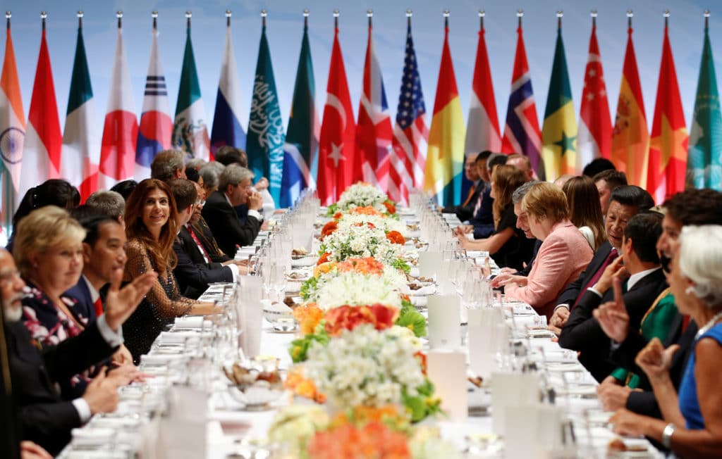 I leader del G20 a cena ad Amburgo nel 2017