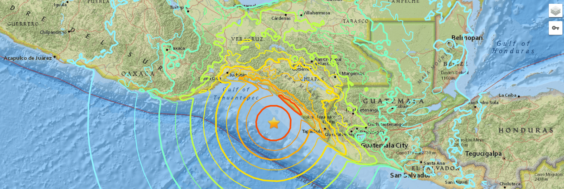 Le onde sismiche del terremoto che ha colpito il Messico