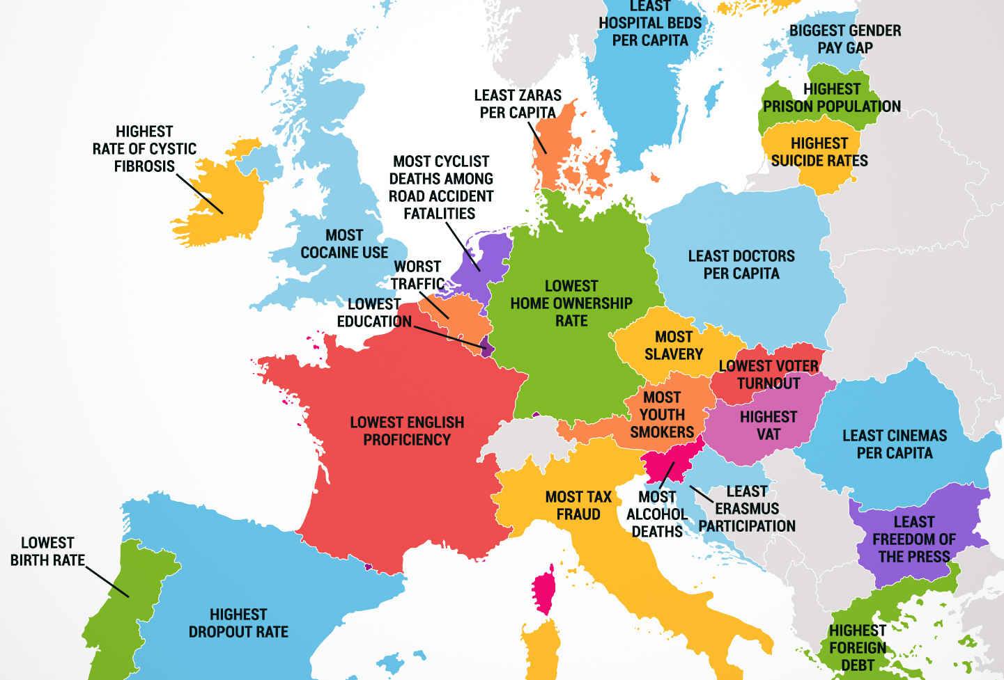 La Mappa Che Mostra Il Lato Peggiore Di Ogni Paese Europeo Tpi