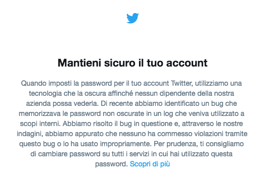 Twitter password