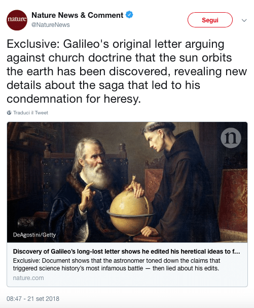 Lettera Galileo Galilei