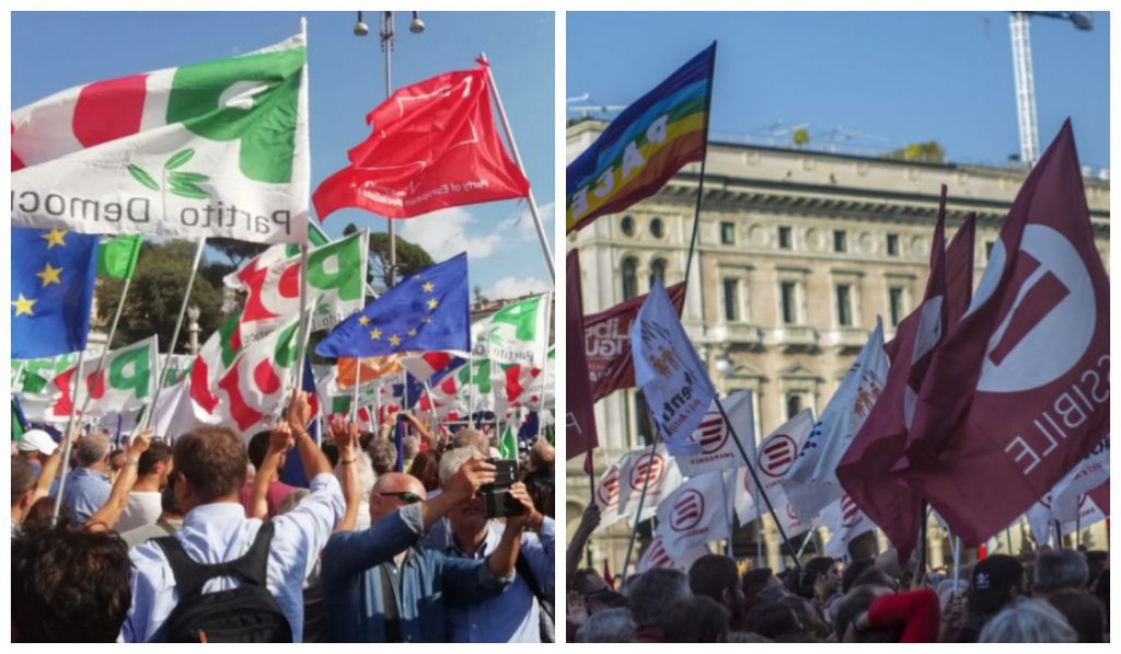 manifestazione Pd Roma antirazzisti Milano