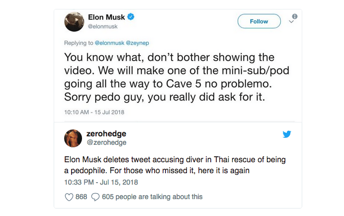 Elon Musk pedo tweet