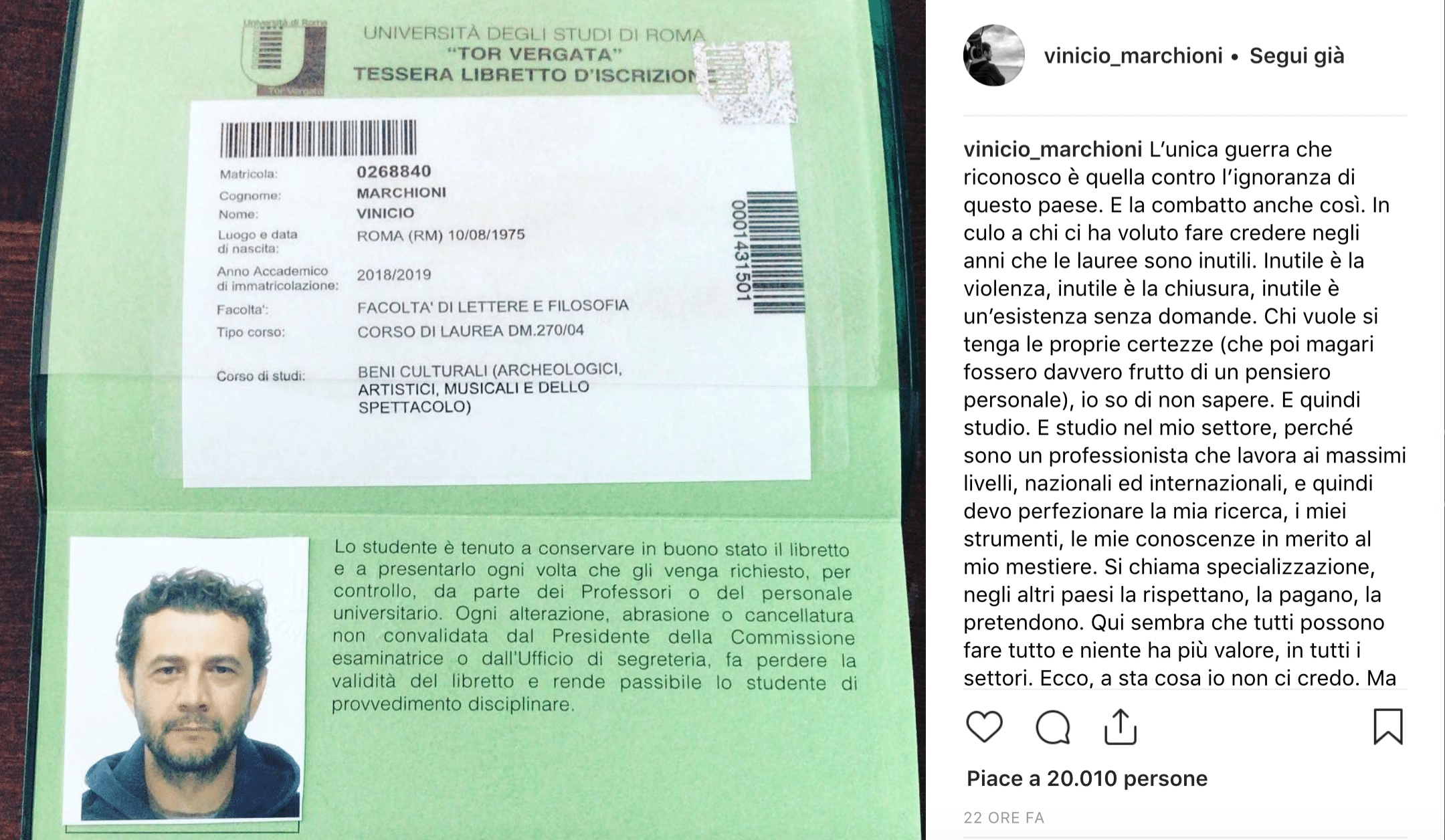 vinicio marchiani universita