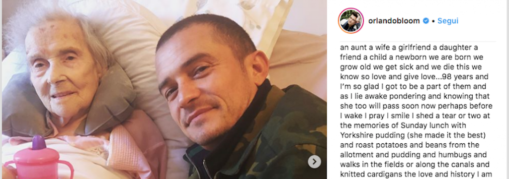 addio orlando bloom nonna