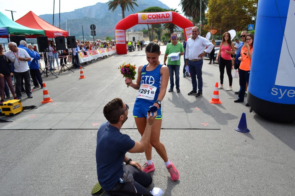 maratona palermo proposta matrimonio