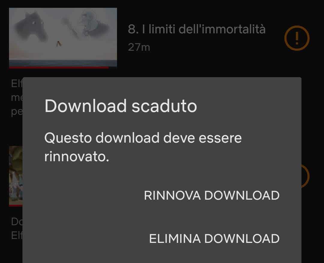 Download scaduto Netflix