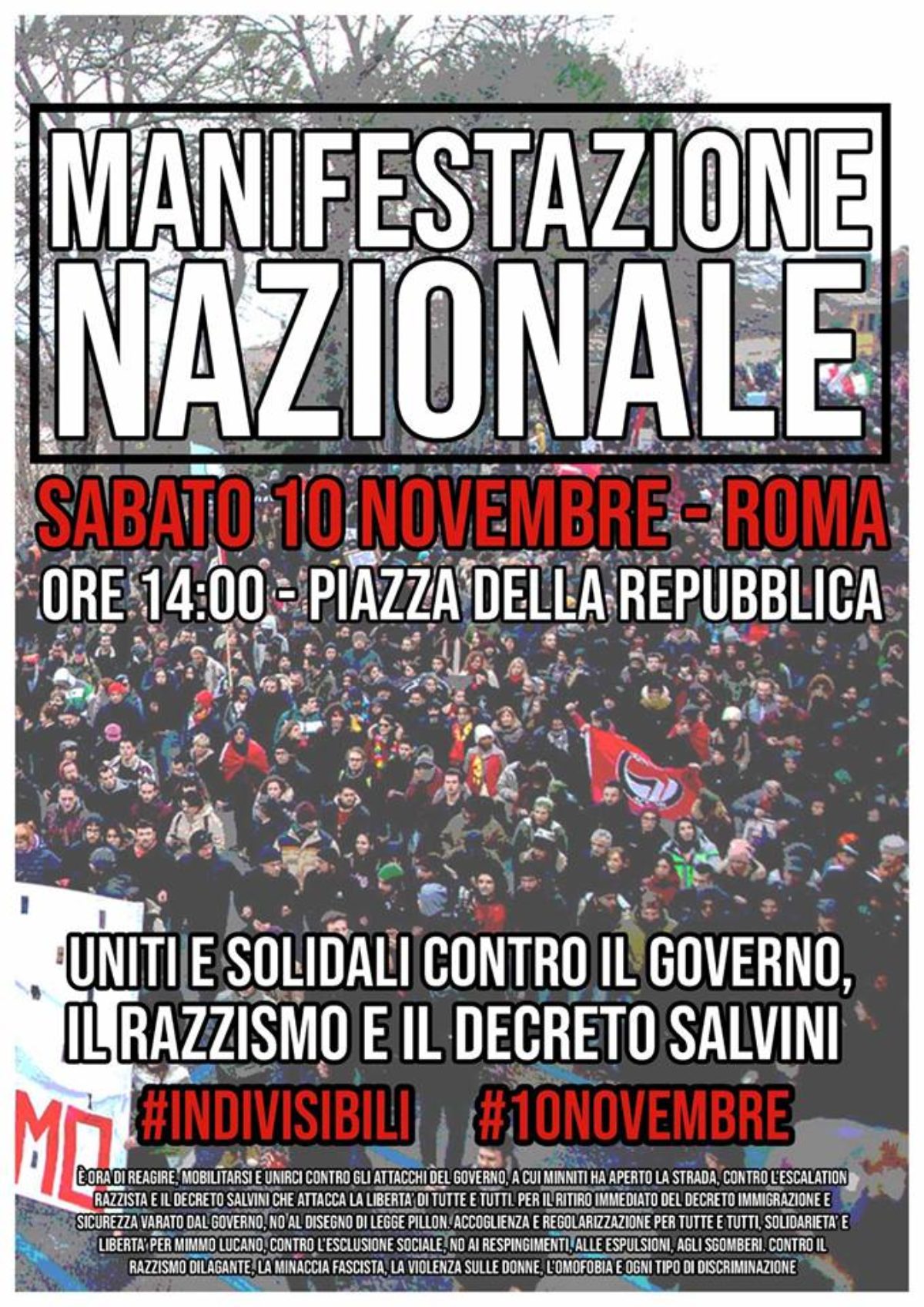 Manifestazione Roma 10 novembre 2018