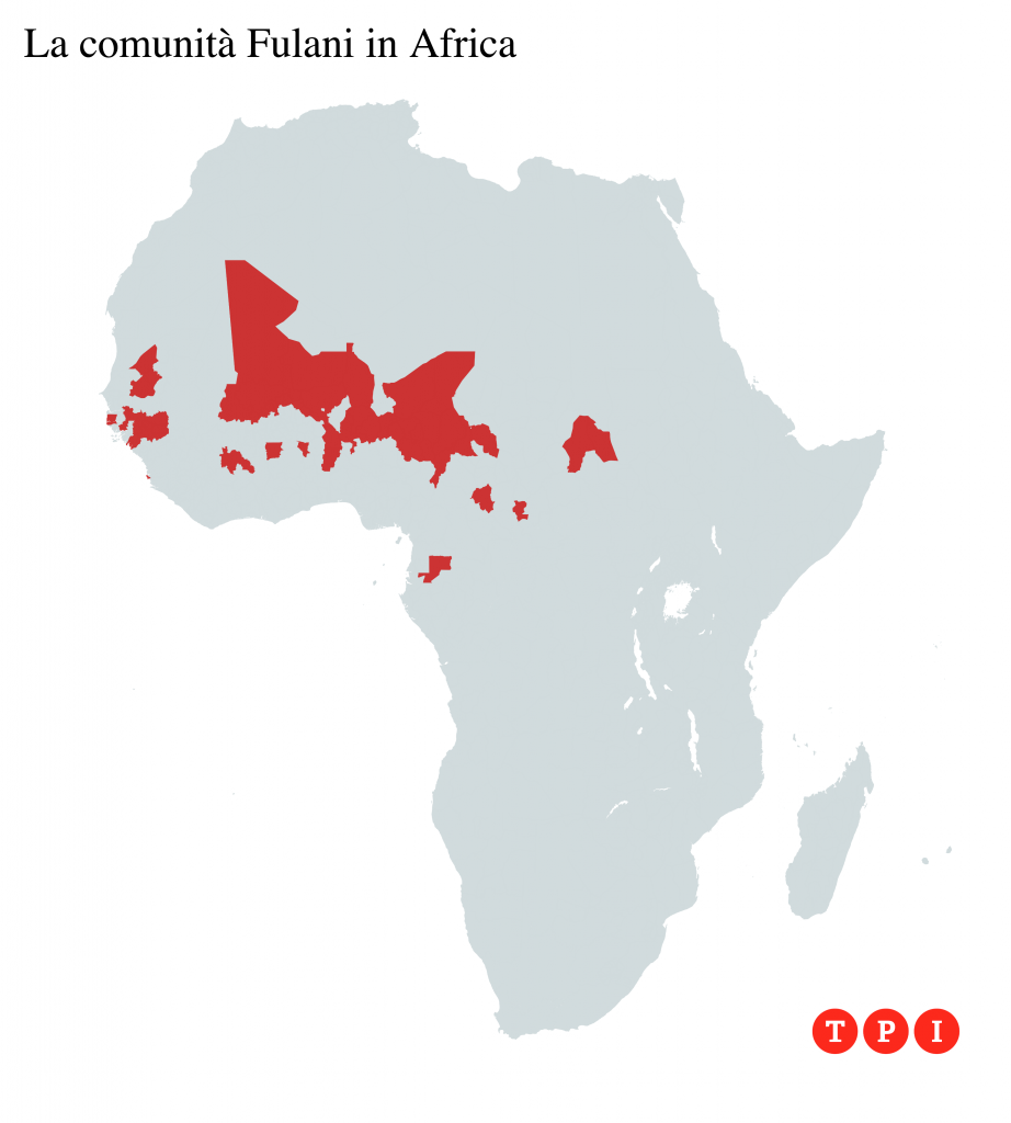 Distribuzione dei Fulani in Africa