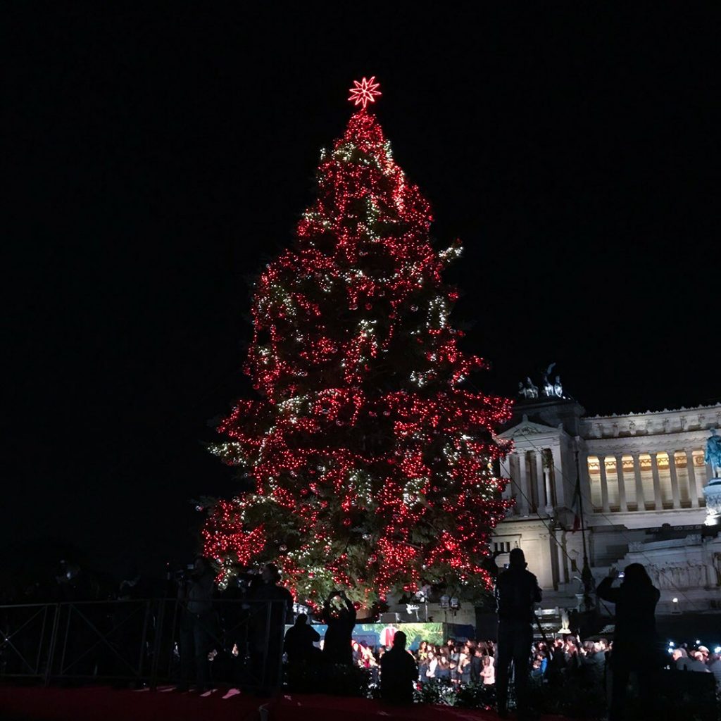 albero di natale roma 2018 acceso