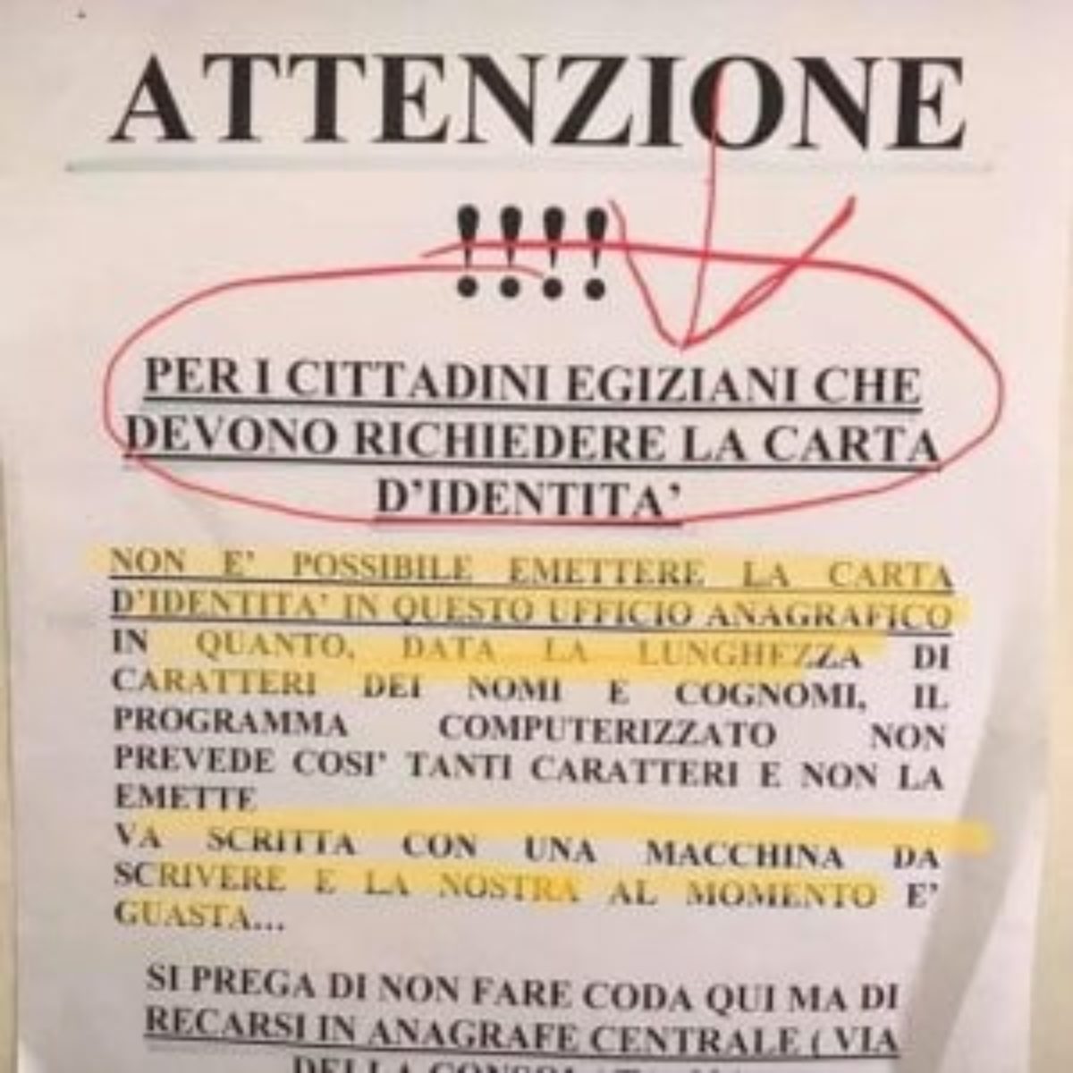 torino anagrafe carte identità egiziani