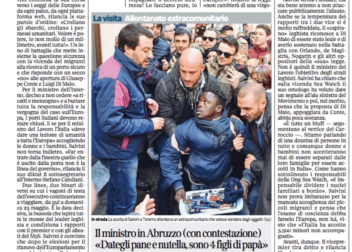 Salvini immigrato scorta