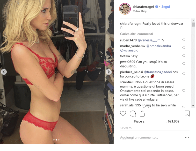 chiara ferragni intimo critiche