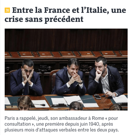 crisi italia francia stampa francese