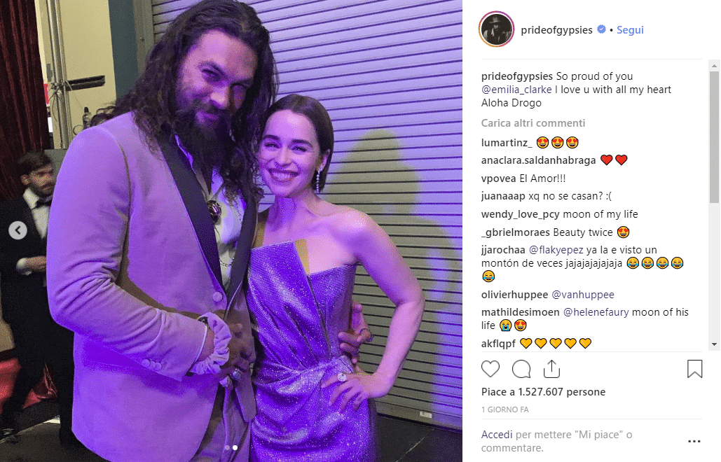 Emilia Clarke Jason Momoa Reunion