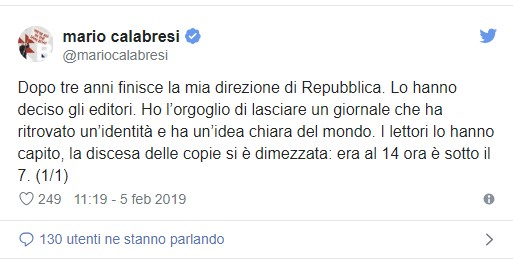 mario calabresi lascia repubblica