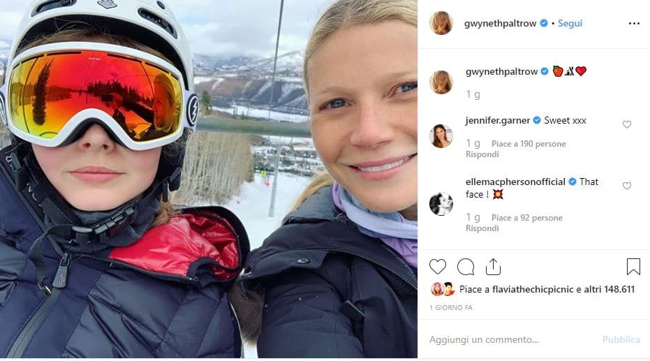Gwyneth Paltrow polemica figlia instagram