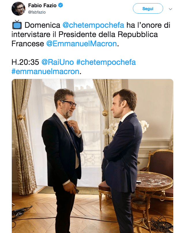 macron ospite fazio