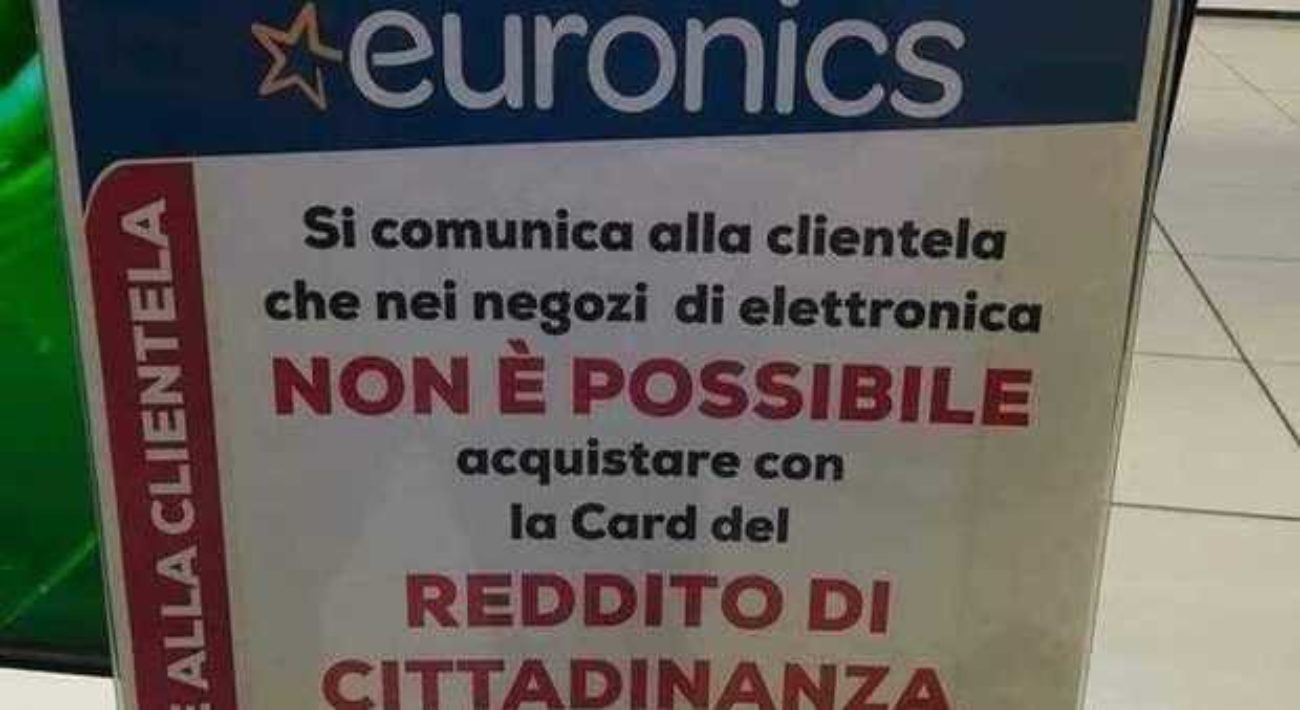 reddito di cittadinanza cartello euronics