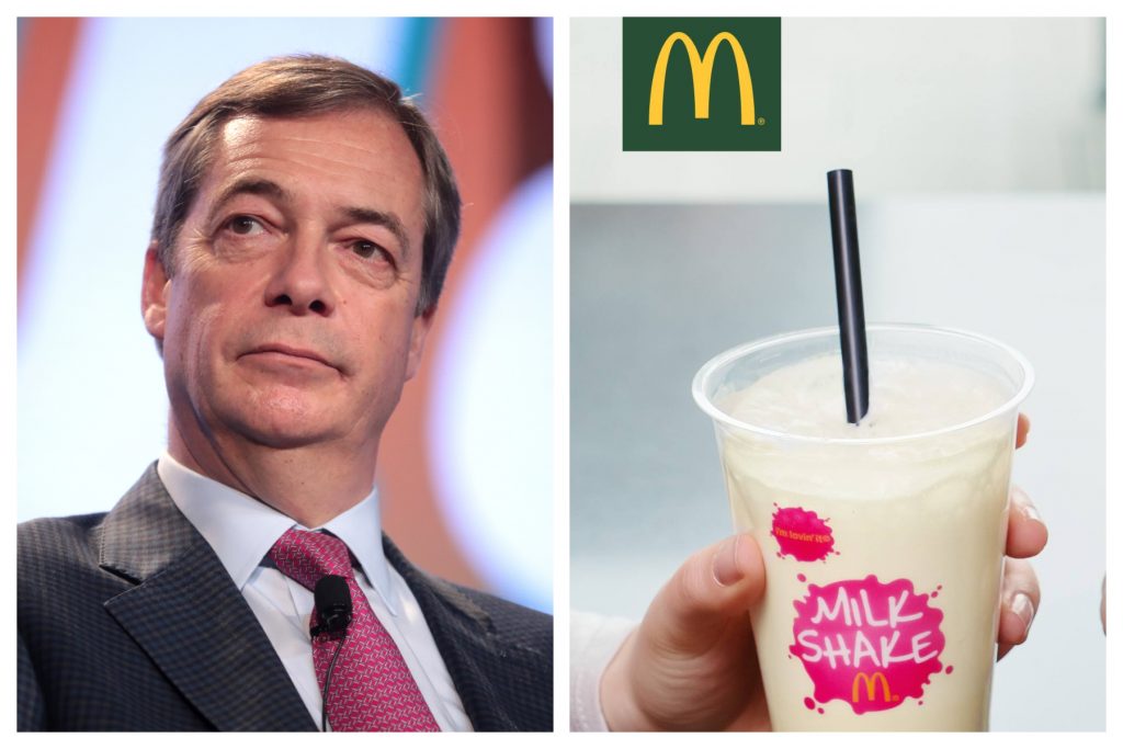 Nigel Farage milkshakes