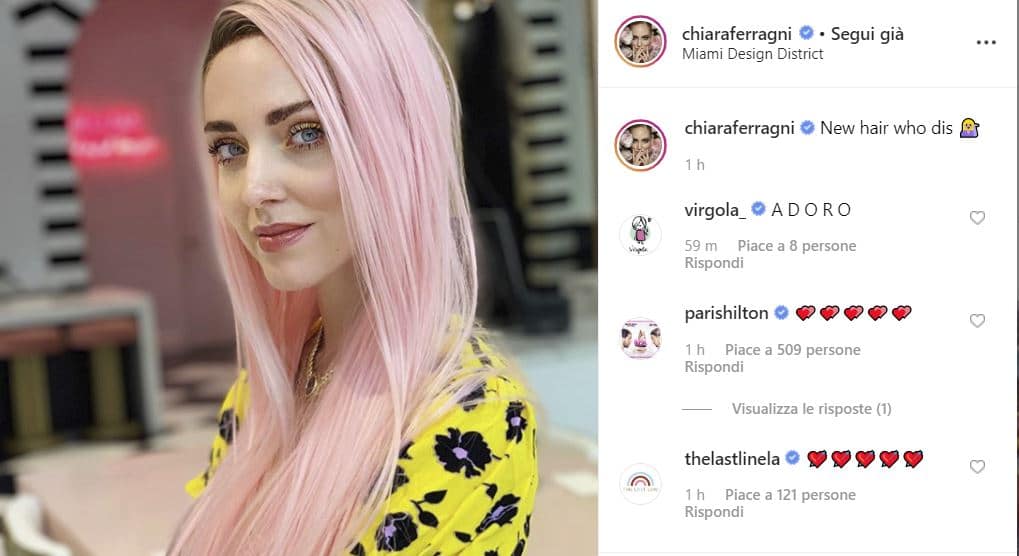 chiara ferragni capelli rosa