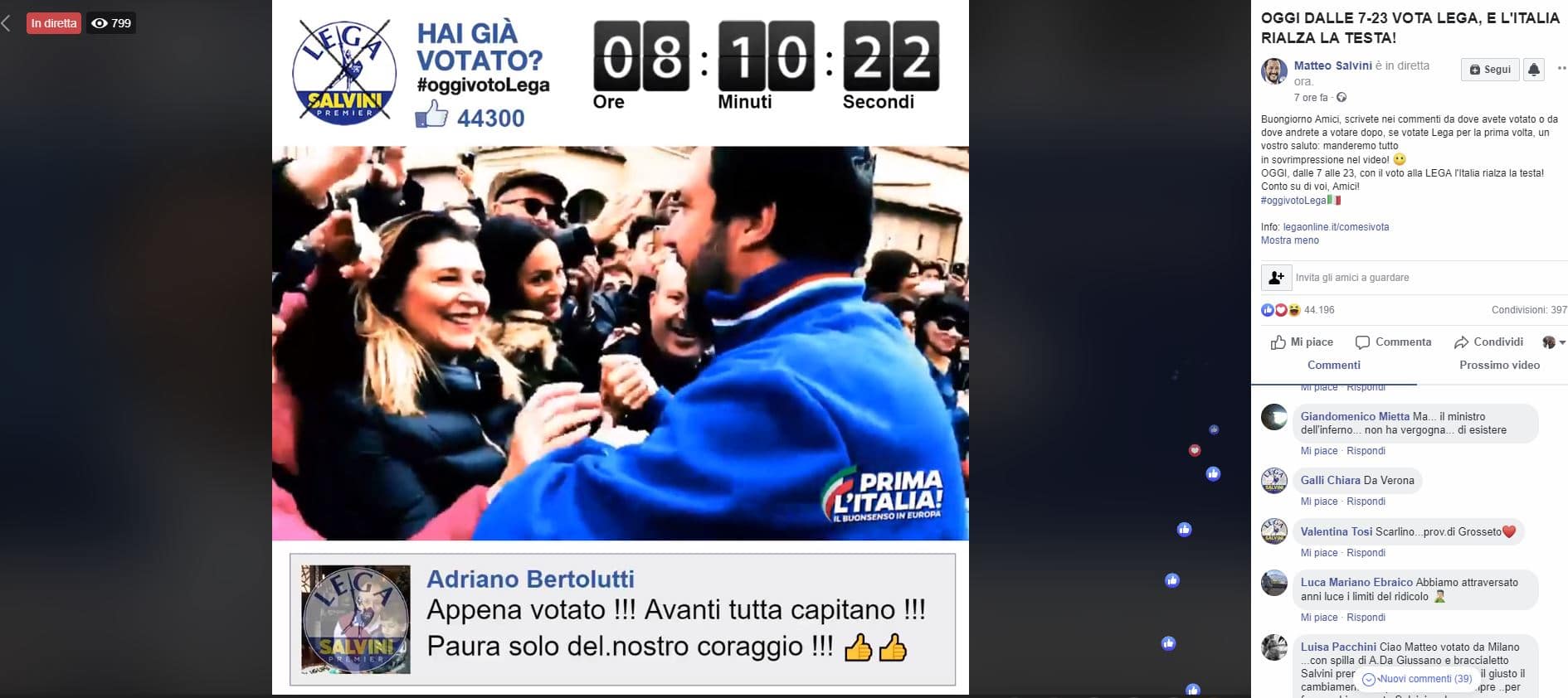 europee 2019 salvini diretta vota lega