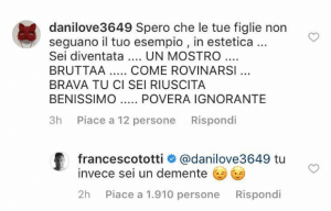 ilary blasi francesco totti risposta hater_