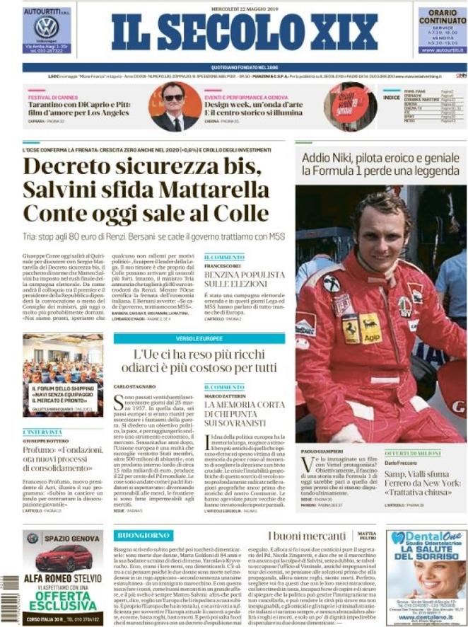 prime pagine quotidiani oggi
