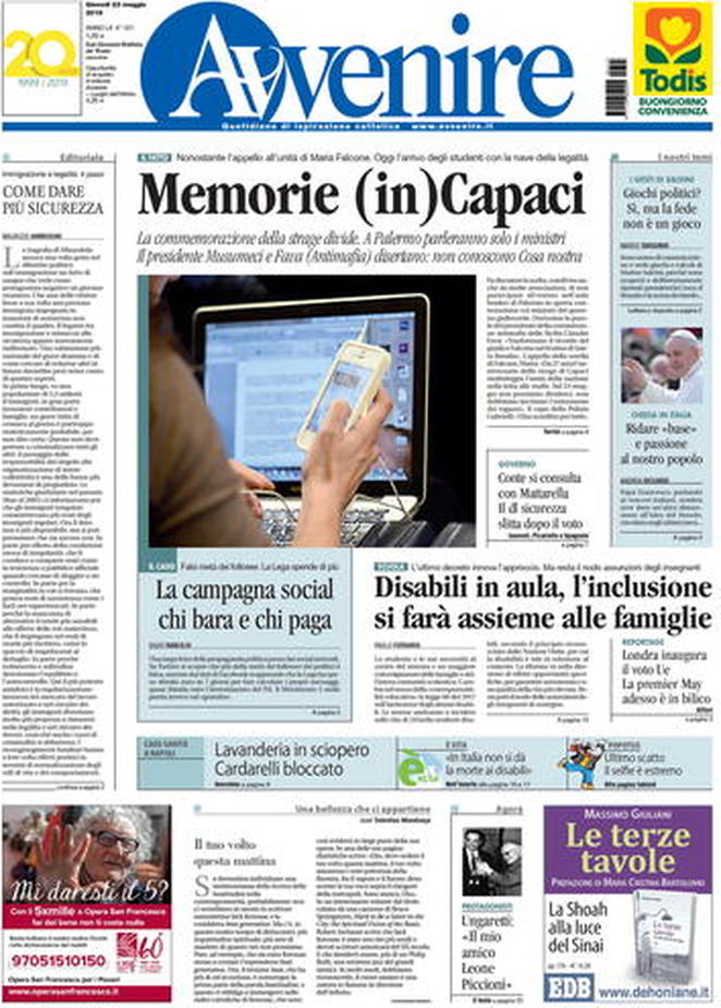 prime pagine quotidiani oggi
