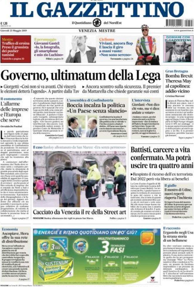 prime pagine quotidiani oggi