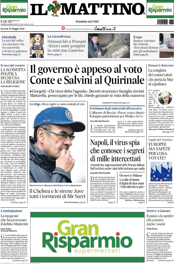 prime pagine quotidiani oggi