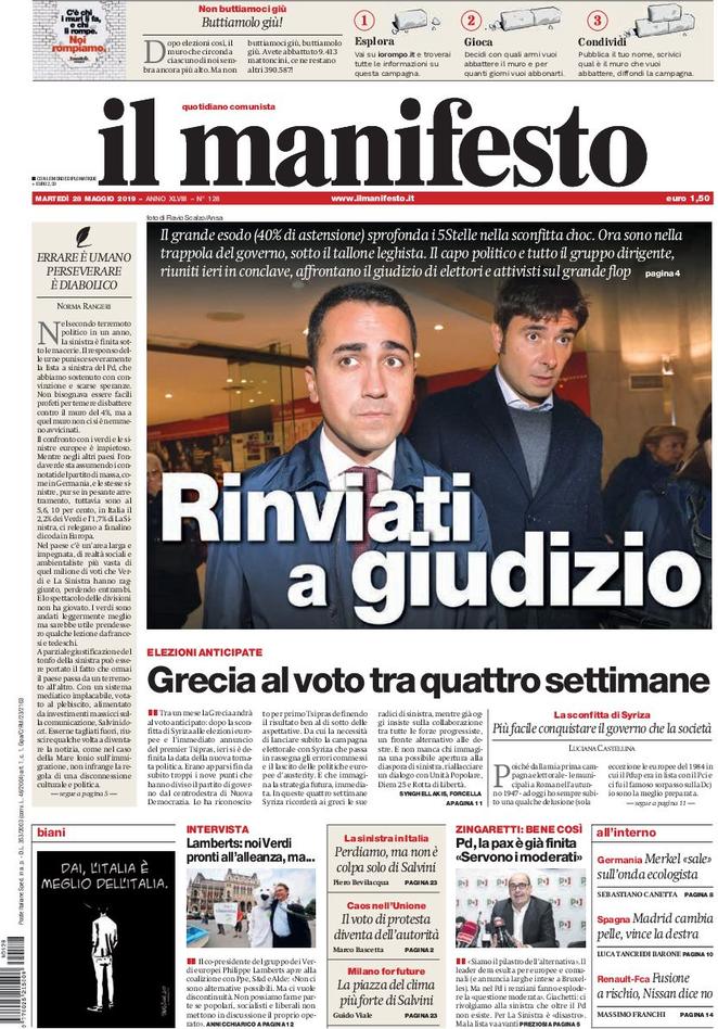prime pagine quotidiani oggi