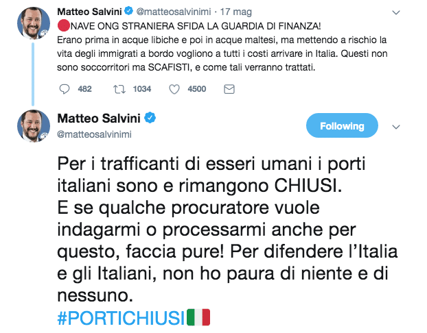 twitterr salvini