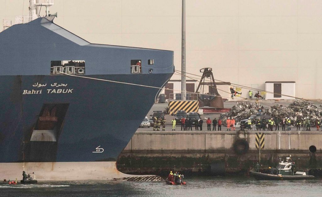 Cagliari nave saudita bombe Yemen