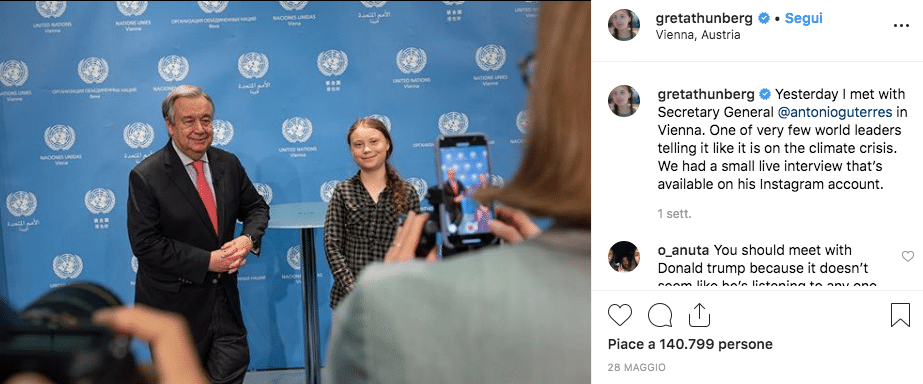 greta thunberg antonio guterres