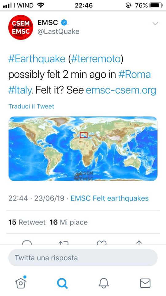 terremoto oggi