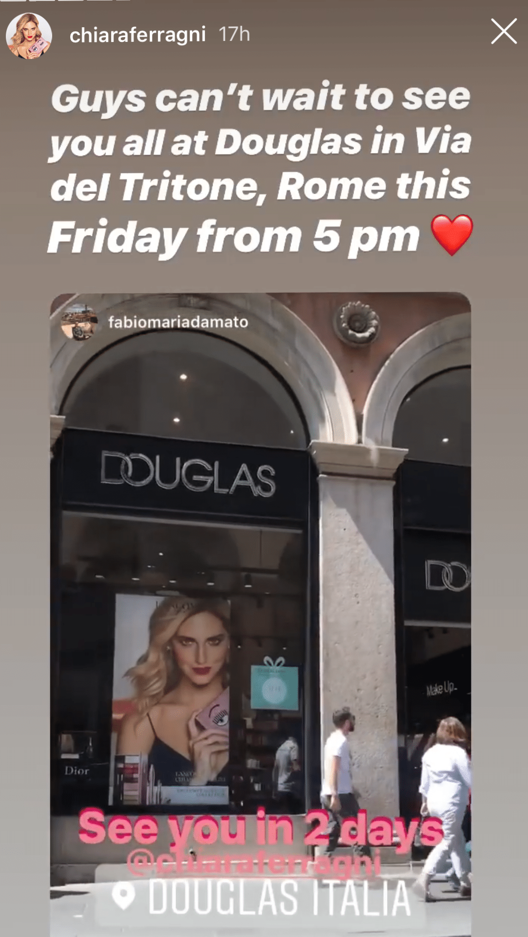 chiara ferragni roma douglas