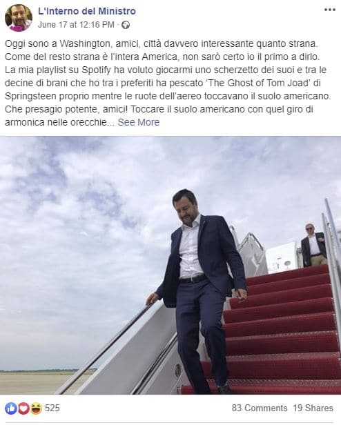 l'interno del ministro salvini intellettuale