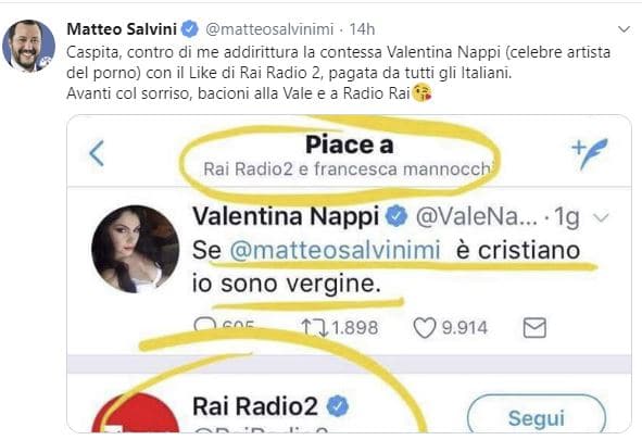salvini valentina nappi rai radio 2