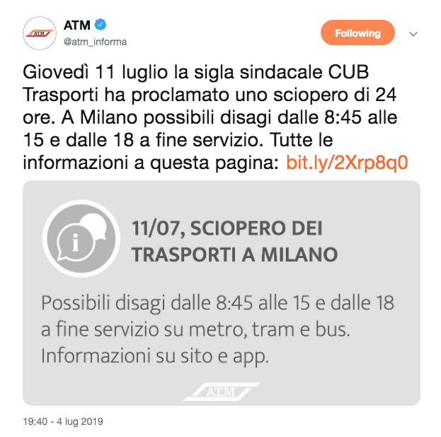 Sciopero Milano