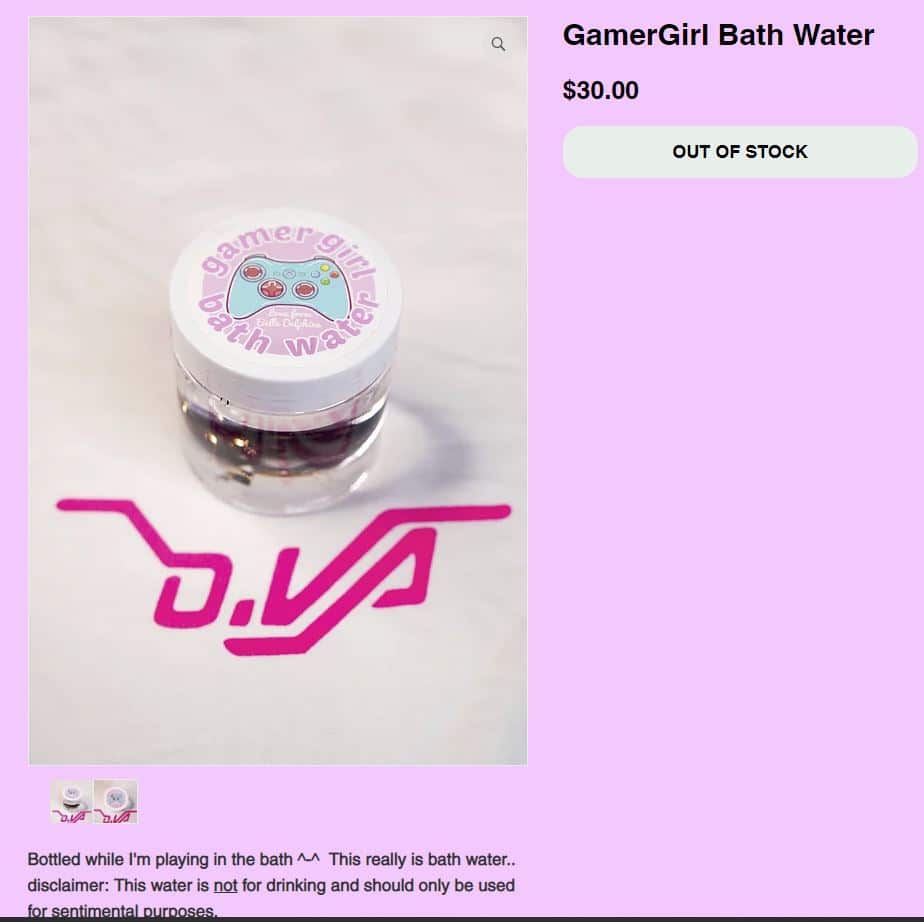 Influencer vende acqua vasca