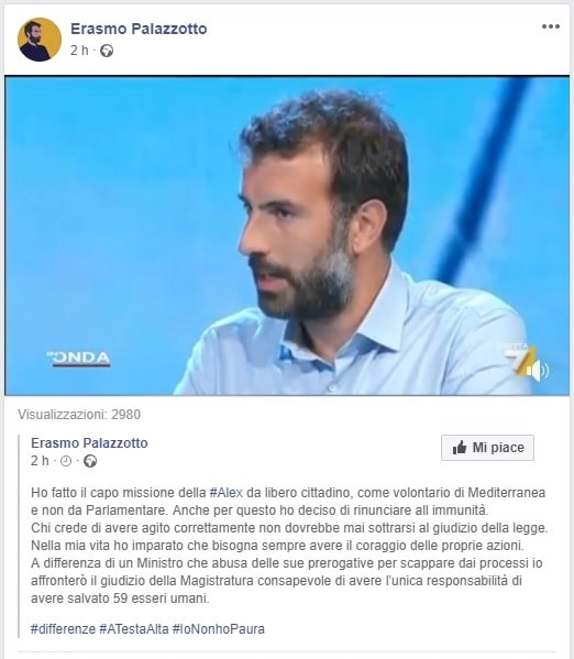 deputato palazzotto immunità