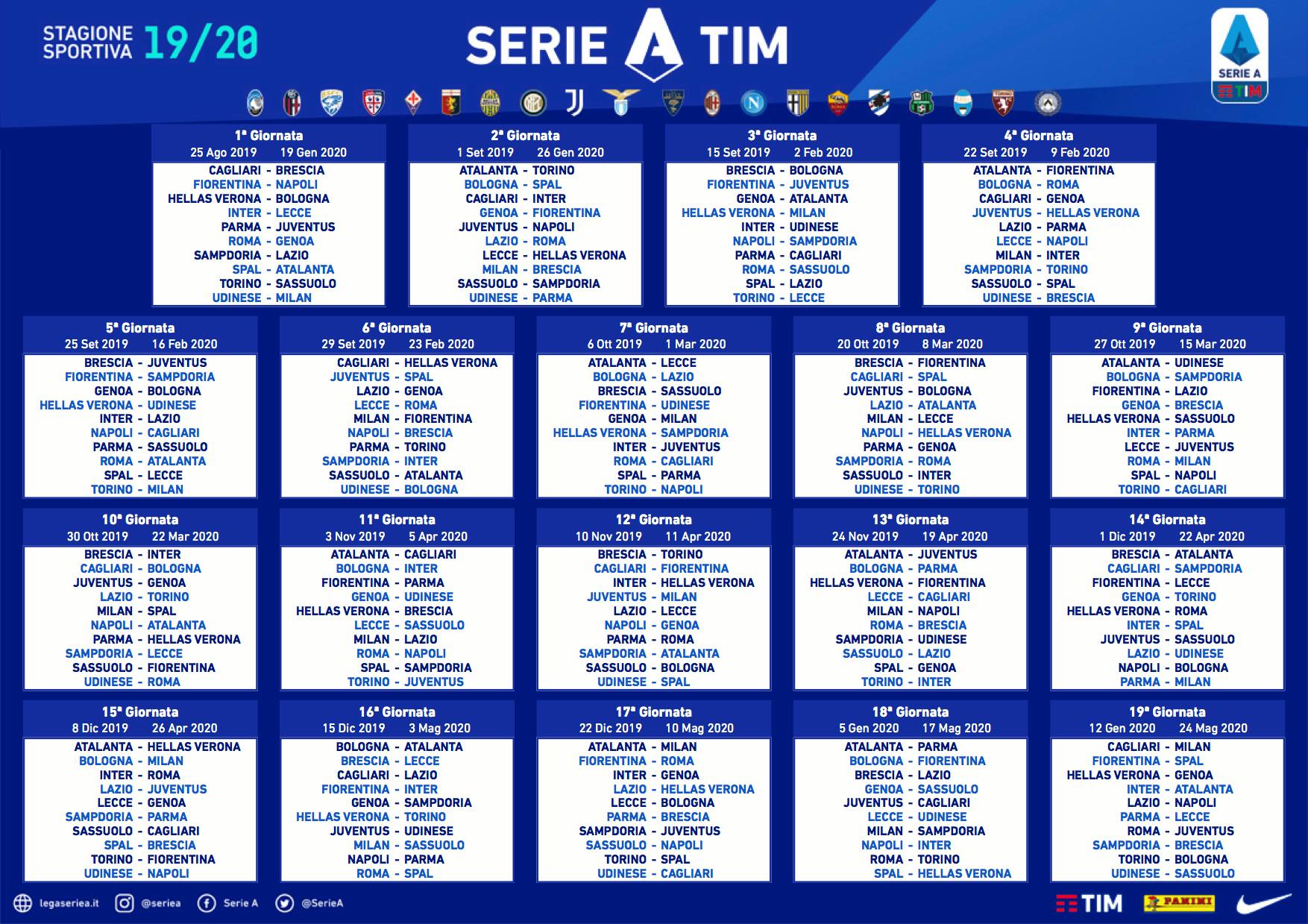 partite serie a 2019 2020