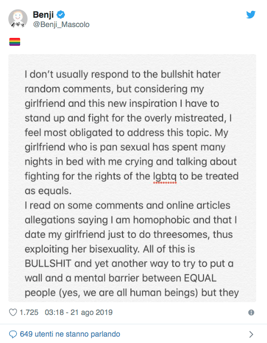 Benji Bella Thorne sesso a tre