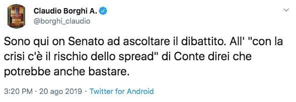 Claudio Borghi discorso conte