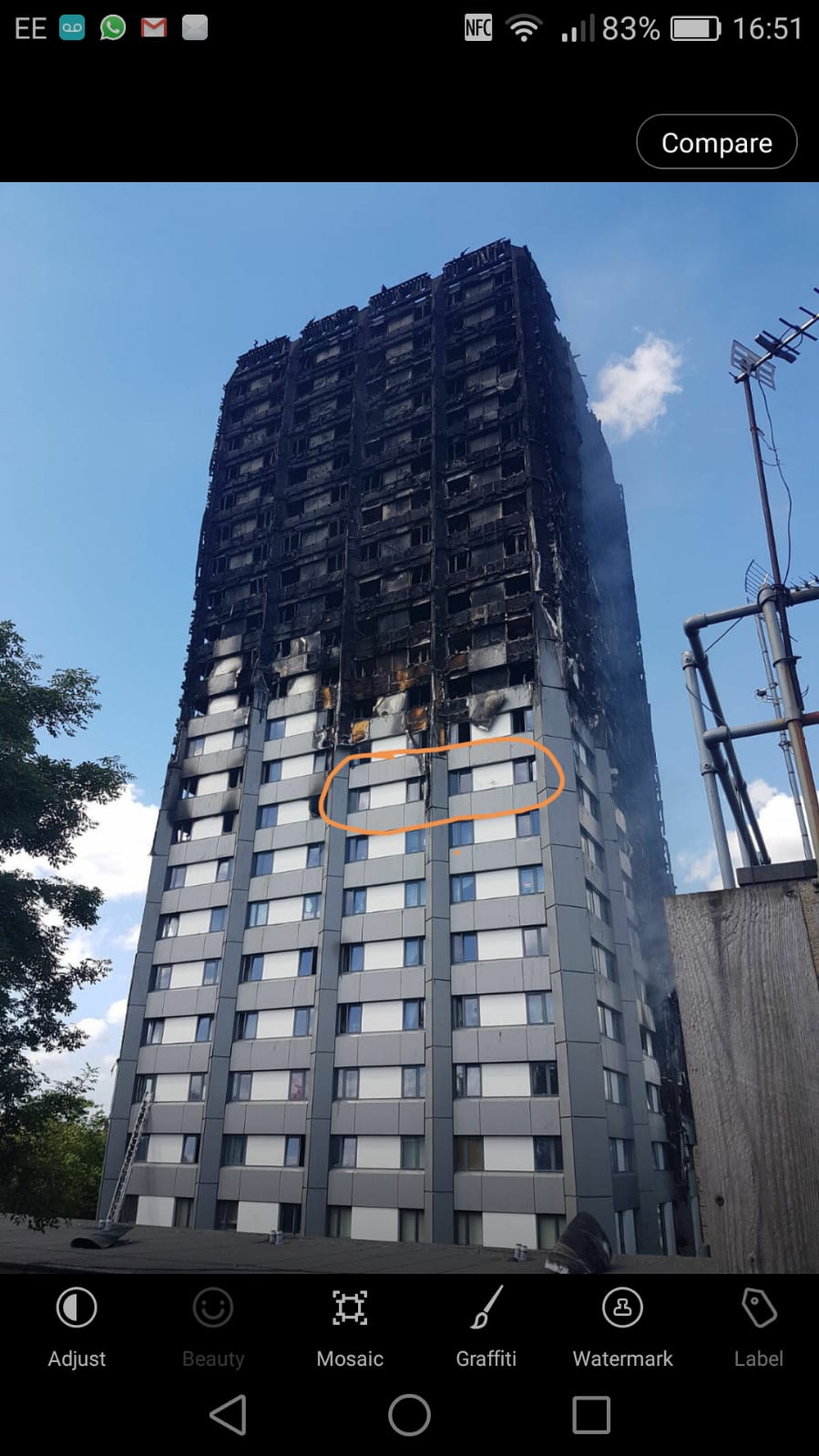 sopravvissuto incendio grenfell tower