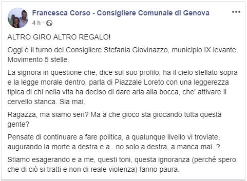 consigliera m5s piazzale loreto salvini