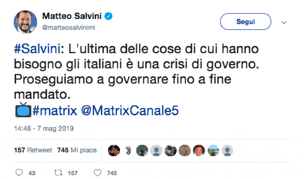 salvini crisi governo italiani